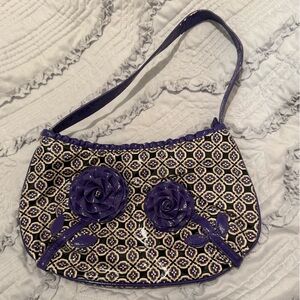 Vera Bradley Purple and Black Floral Bag